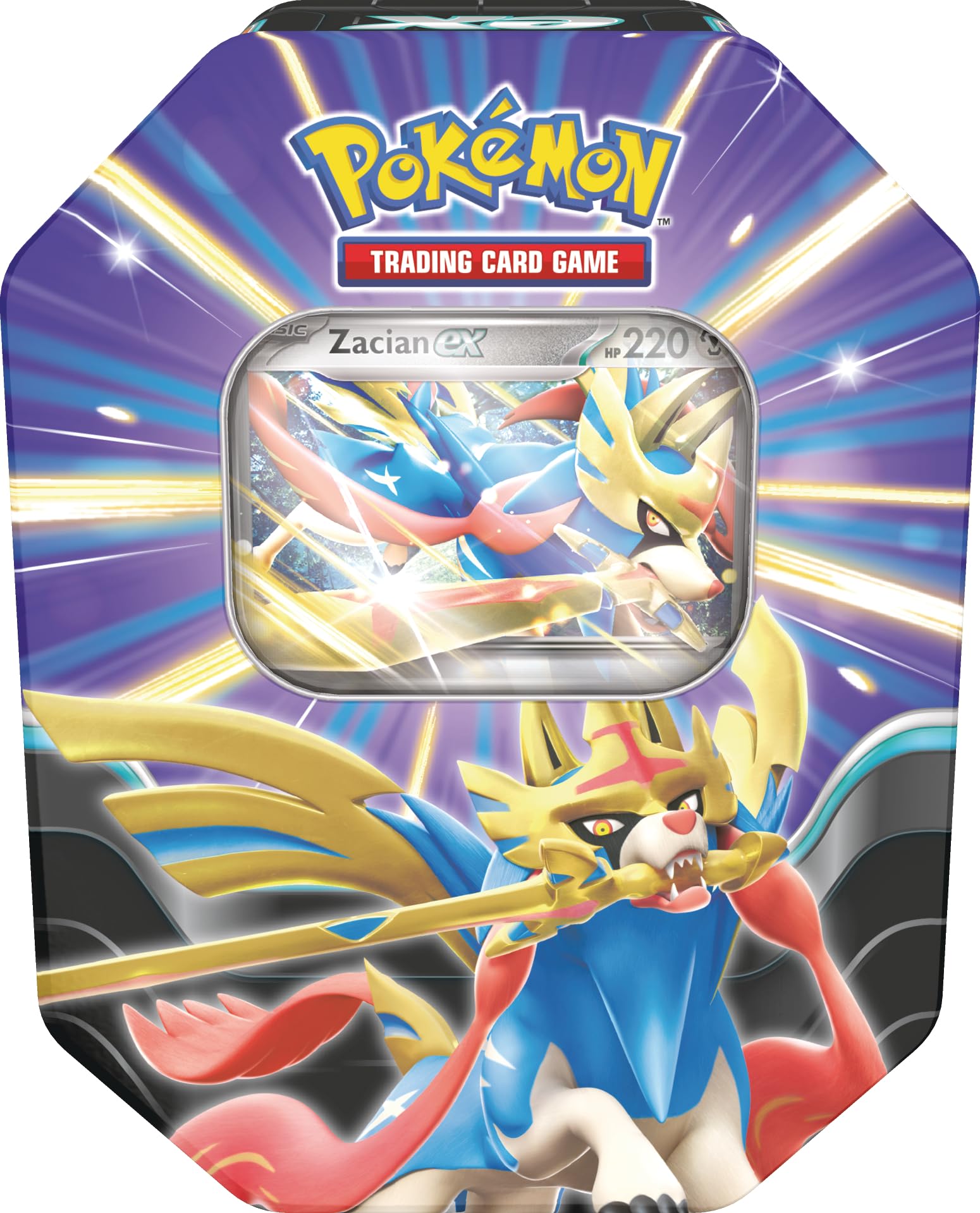 Amazon.com: Pokémon TCG: Slashing Legends Tin – Zacian ex (1 Foil