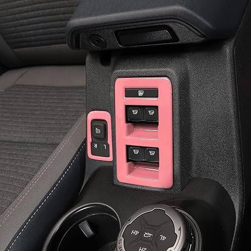 Miniatura 7 de Para Bronco - Interruptor de control de interruptor de elevación de ventana, 2 piezas de cubierta de panel de ajuste de espejo retrovisor de consola