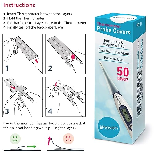 Miniatura 3 de iProven PC-111 - Cubiertas de sonda desechables para termómetro oral y termómetro rectal, 50 unidades