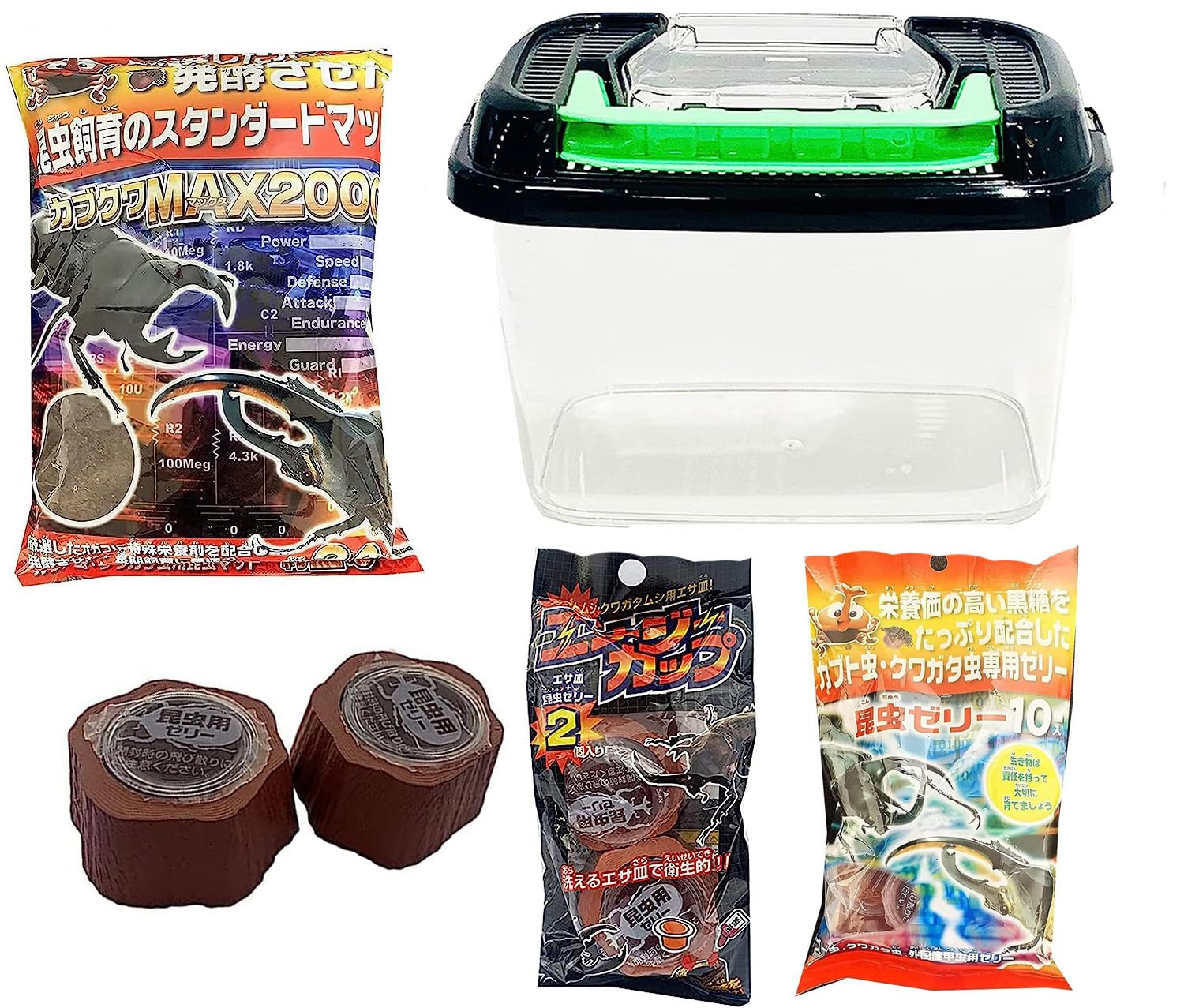 クワガタ飼育セット　 Amazon | カブトムシ＆クワガタ 飼育セット （ 飼育ケース 昆虫マット
