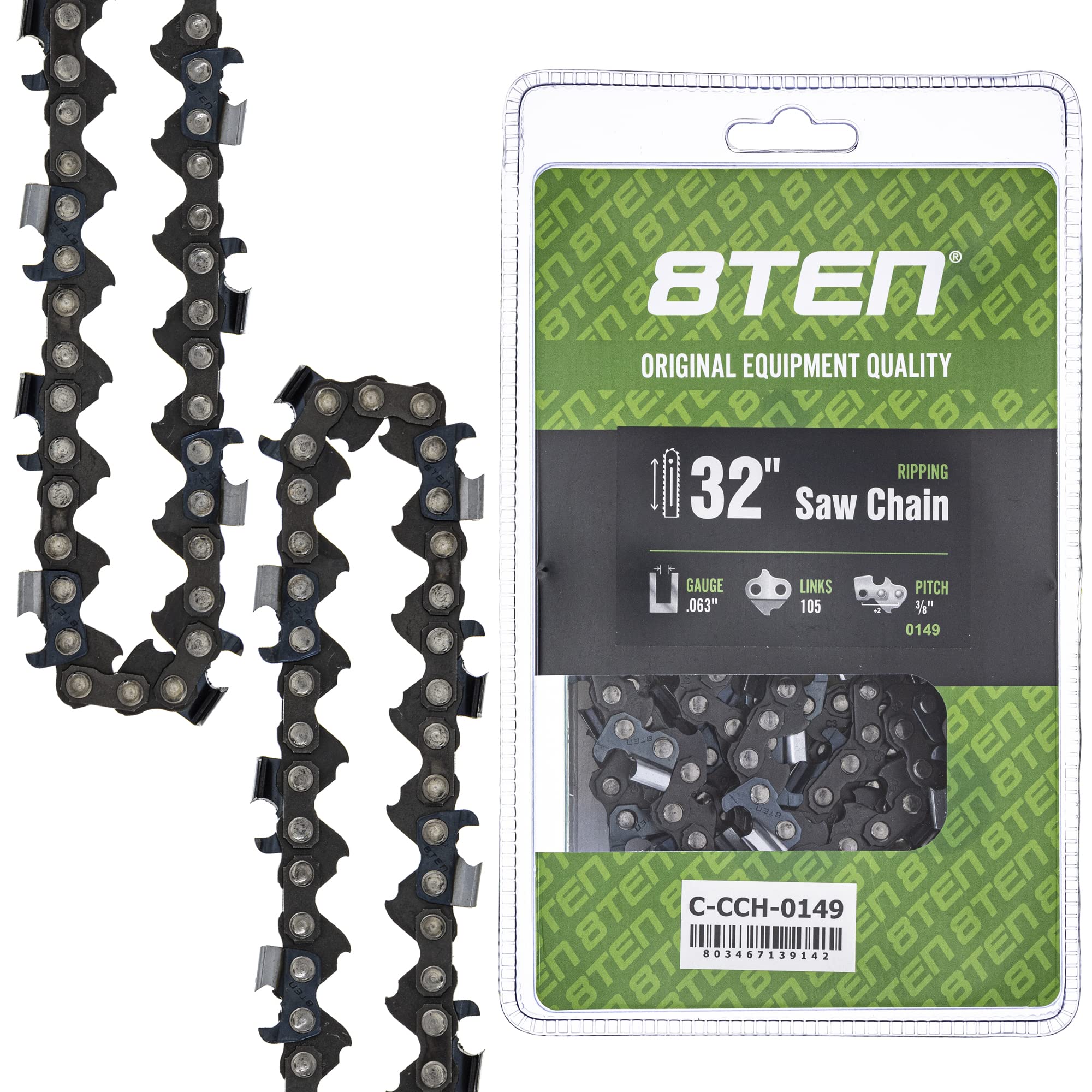 Amazon.com: 8TEN Ripping Chainsaw Chain 32 Inch .063 3/8 105DL For