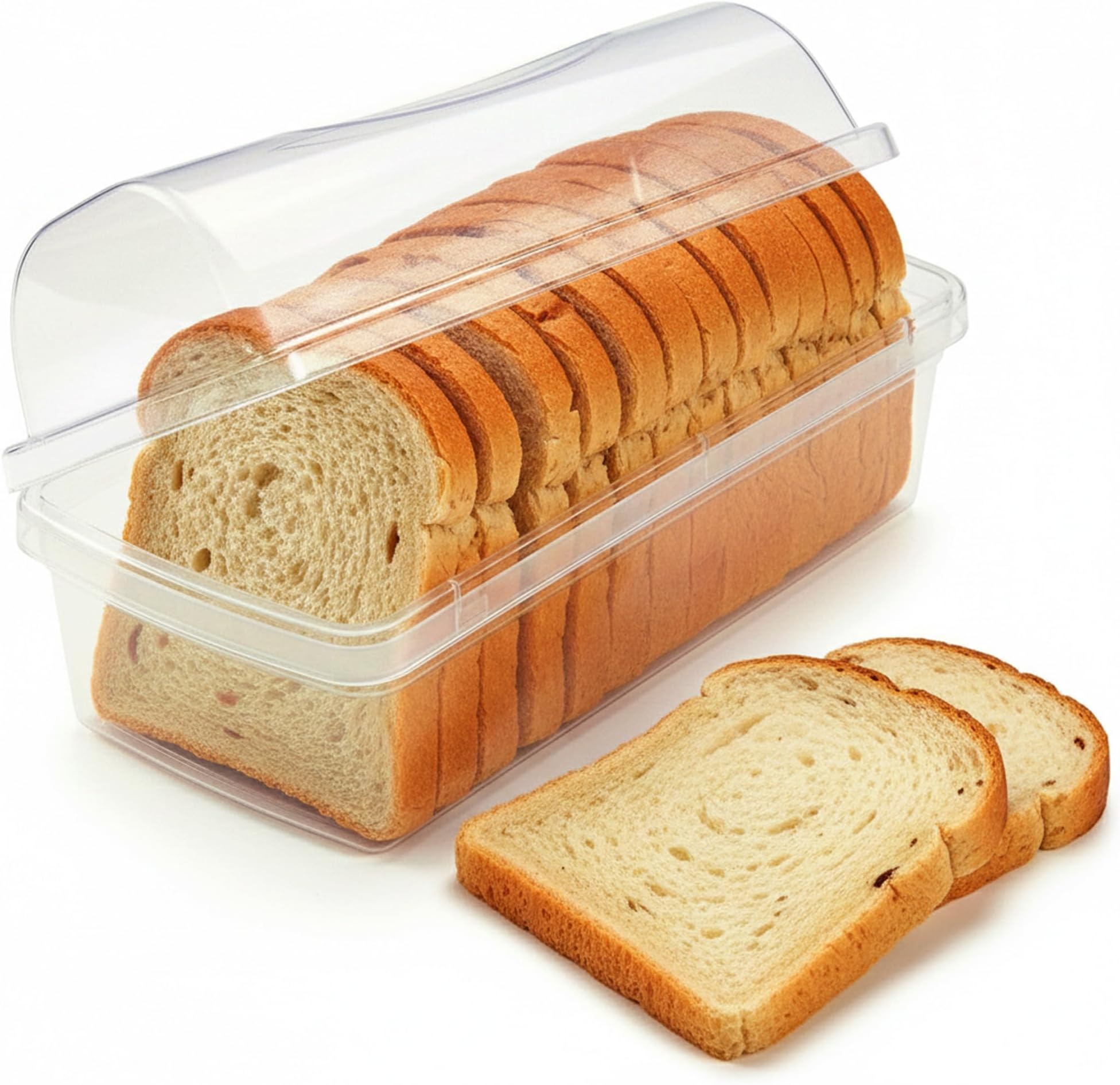 Kitchen Discovery Plastic Bread Box Container Preserve Bread Up To 5 Days and Keep Flavor and Freshness - Bread Box Plastic Storage