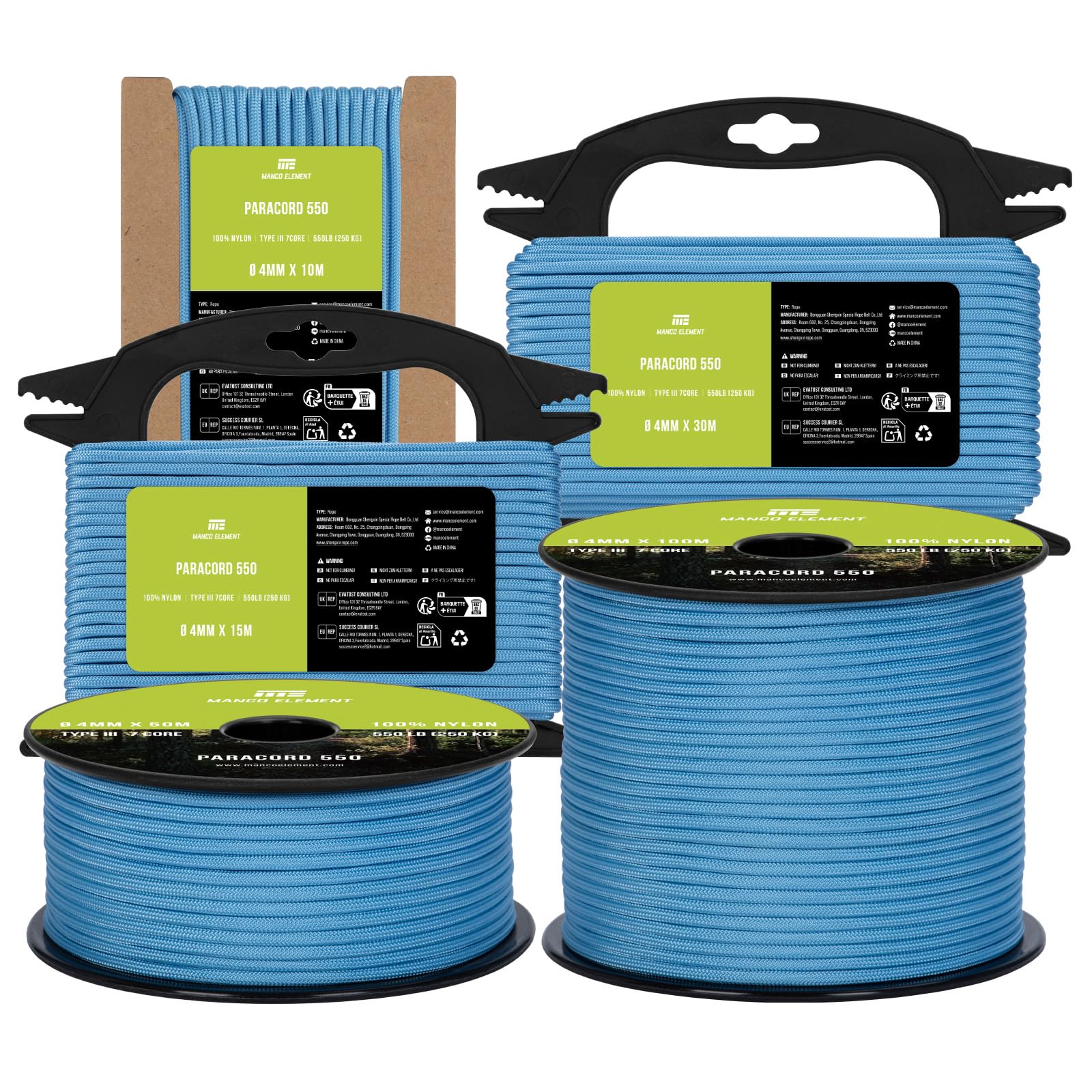 Manco Element 550 Paracord 4mm x 30m Cord Type III 7 Strands Rope