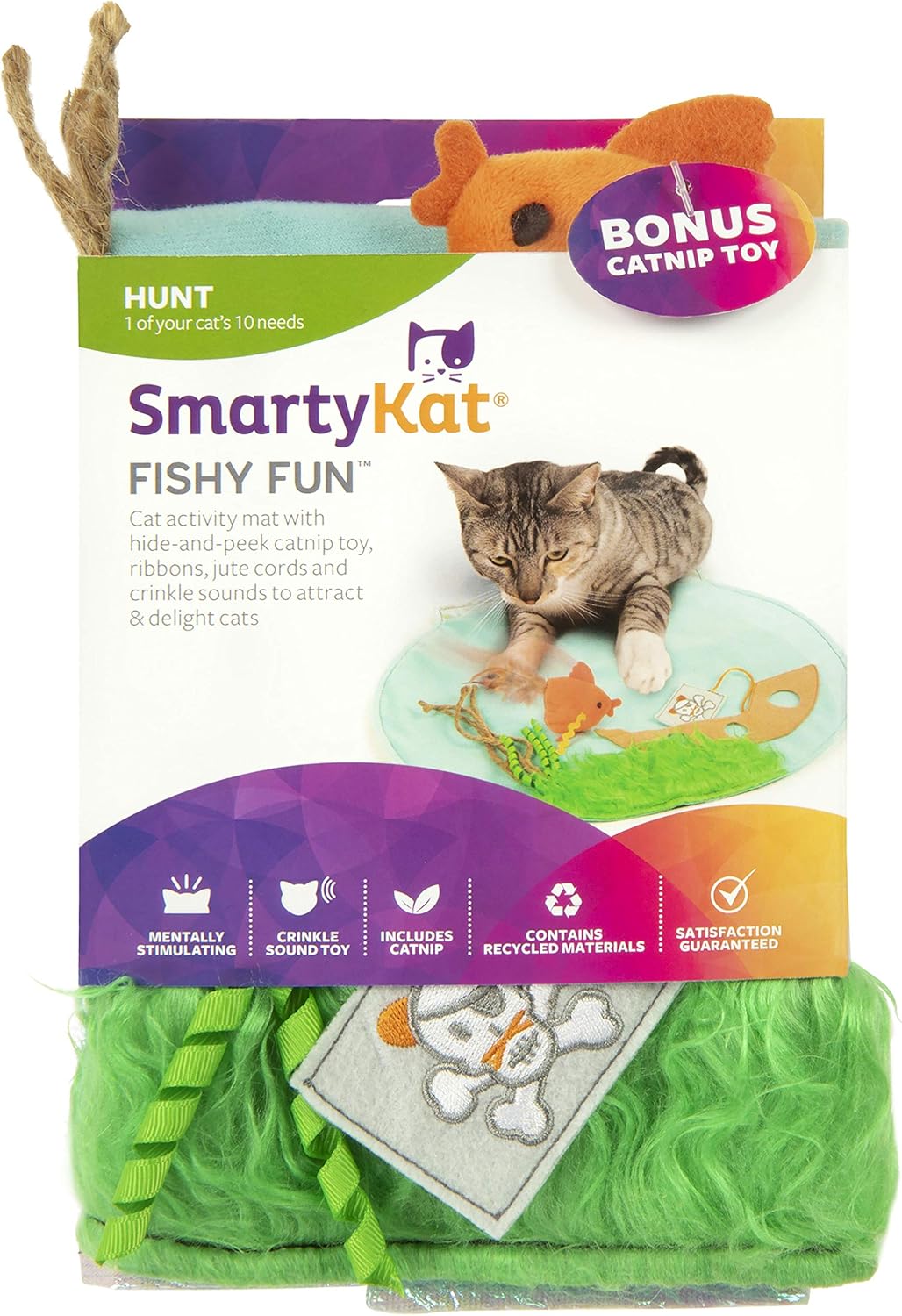 SmartyKat Fishy Fun Crinkle Activity Mat with Cat Toys