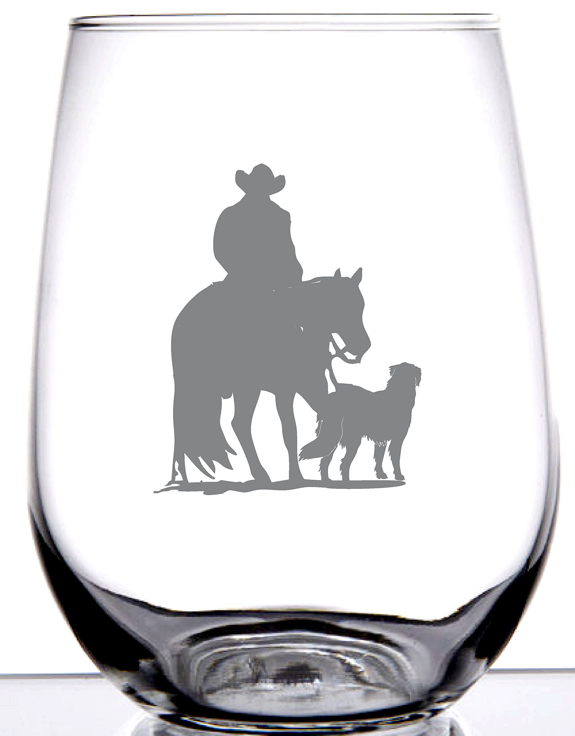 IE LaserwareCowboy Silhouette on Stemless