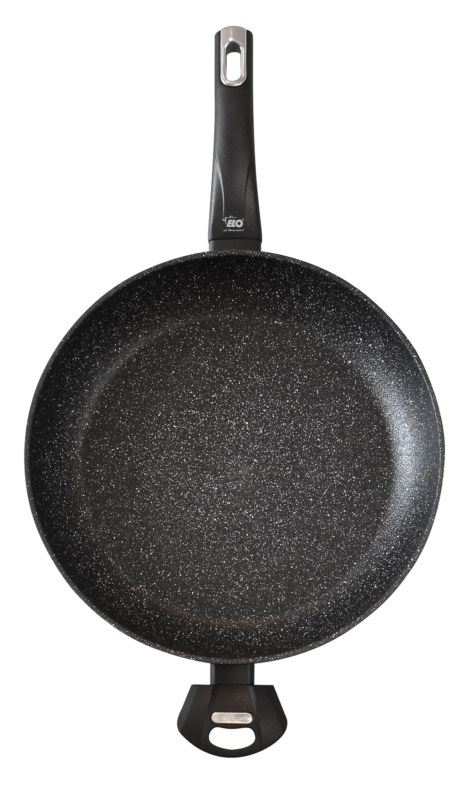 ELO Poêle Granit Evolution de 32 cm, avec revêtement antiadhésif ELODUR Professional, surface extra rugueuse, en aluminium forgé, noire