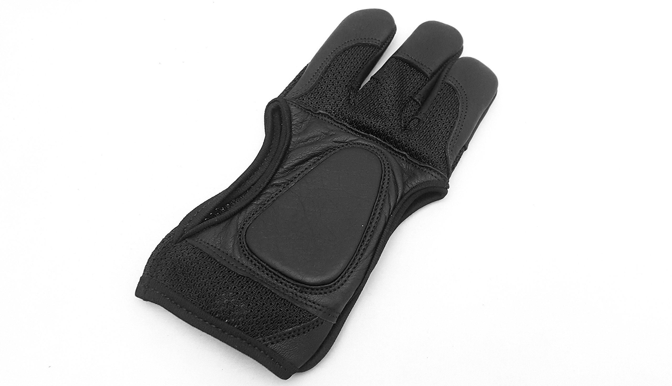 Gants de tir à l'arc XL en cuir noir, main droite, extra longs