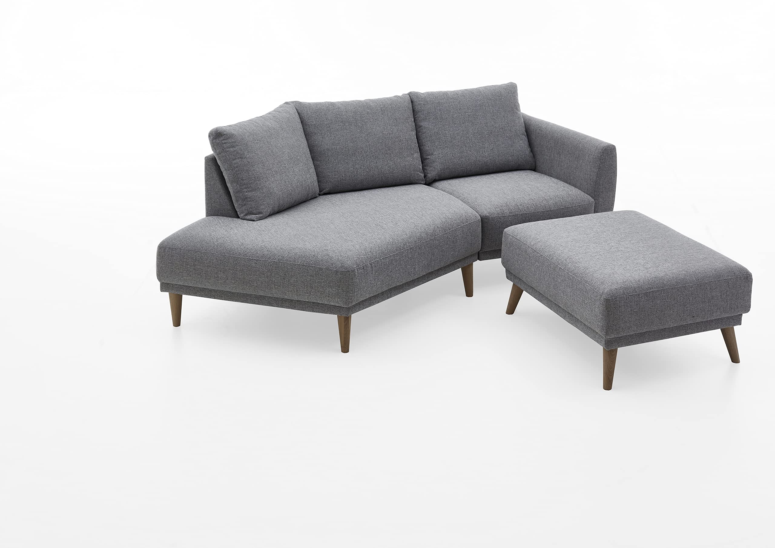 ATLANTIC home collection Polsterecke Elvis, im skandinavischen Stil, 220/127/91 cm, offenes Ende Links, Hellgrau
