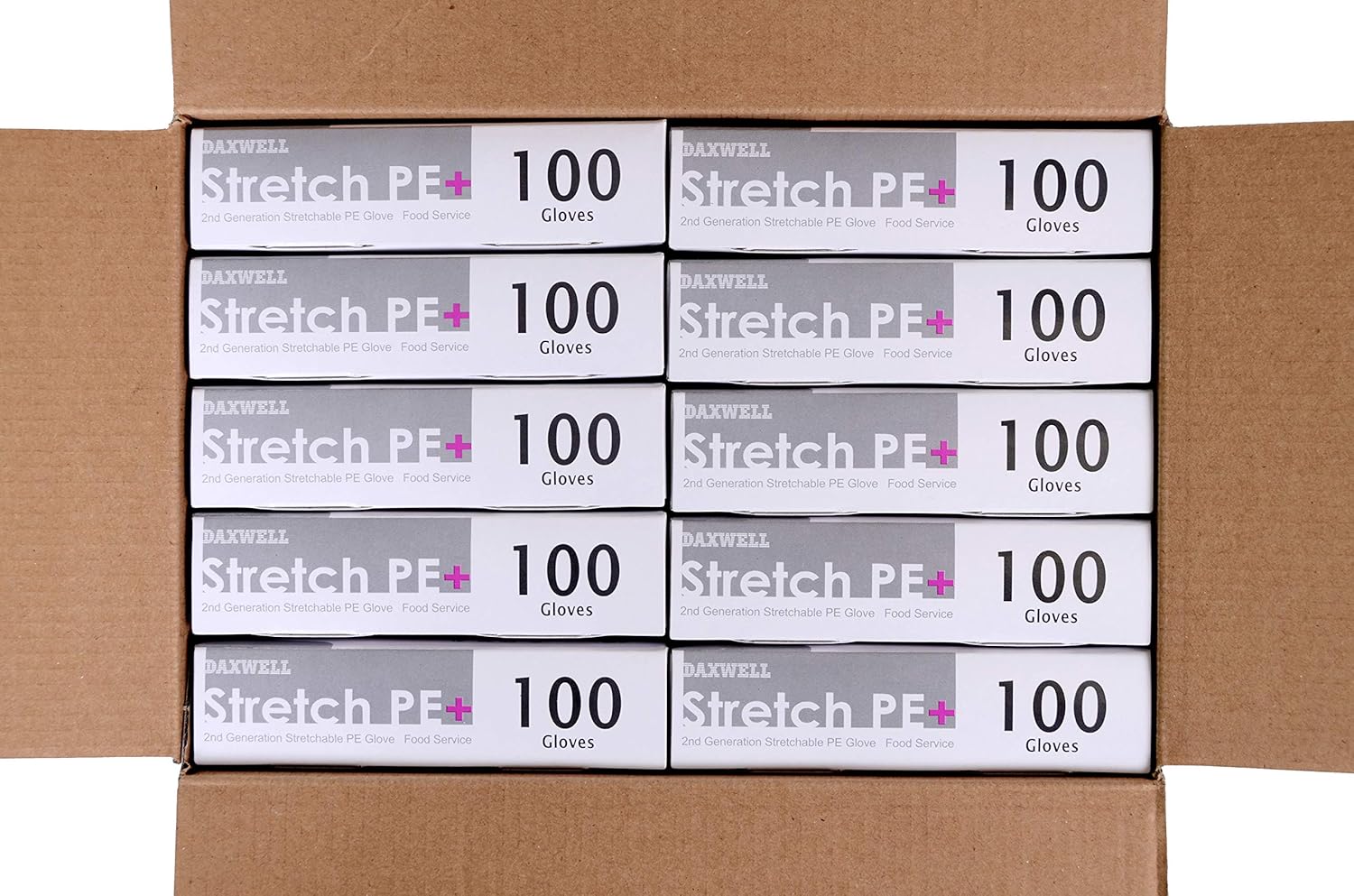 Daxwell Stretch Polyethylene Gloves, Medium, White, F10000224 (Case of 1,000, 10 Boxes of 100) : Health & Household