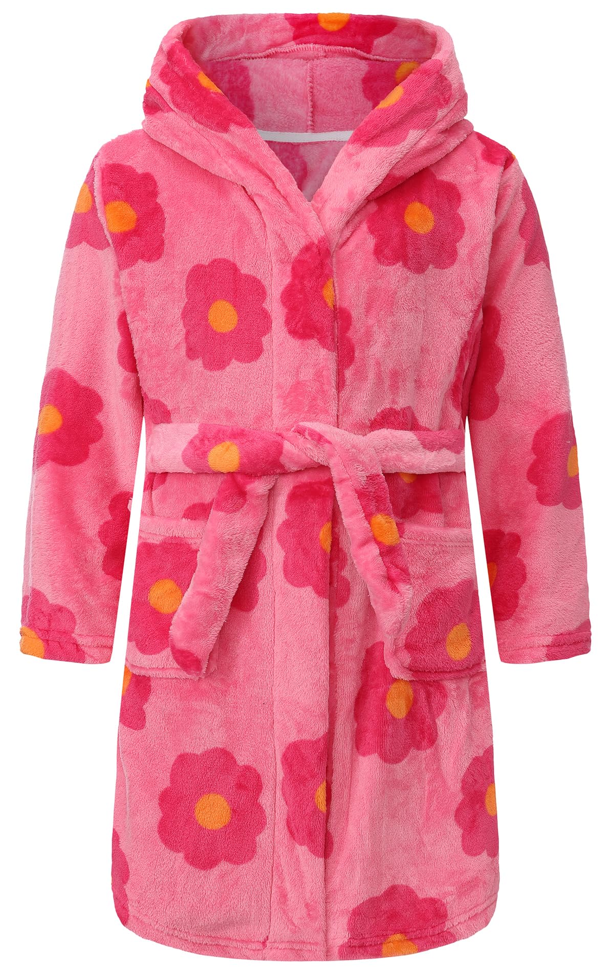 Kids Hooded Bathrobe Girls Soft Plush Hooded Flannel Pajamas Sleepwear Boys Spa Robe