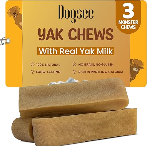 Miniatura 15 de Dogsee Bocadillos masticables originales de yak del Himalaya para perros, 2 libras (medianos, 12 barras) 100% naturales Golosinas saludables
