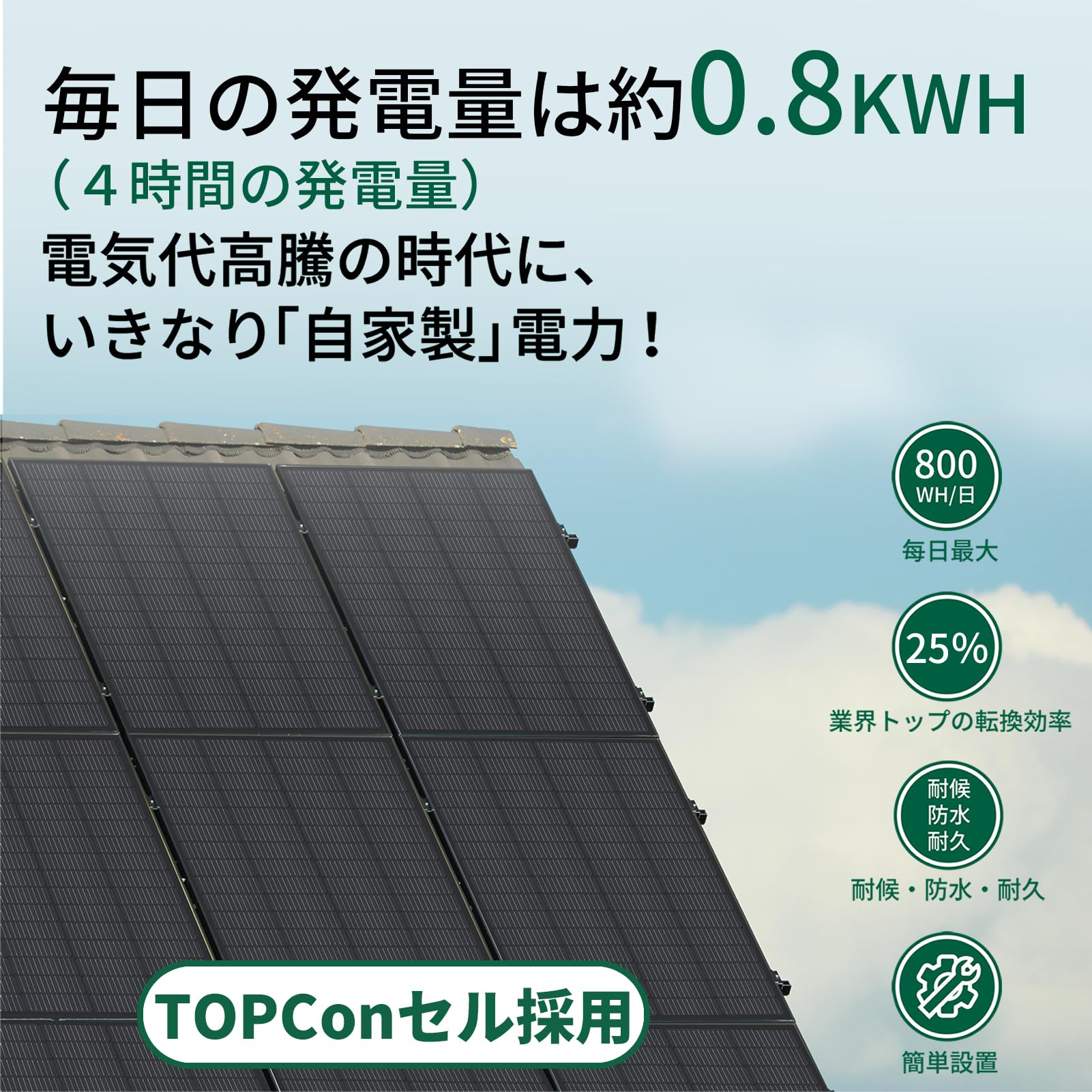 Amazon | 【Oasis Solar】2025.05月新登場 200W=100W 2枚 単結晶