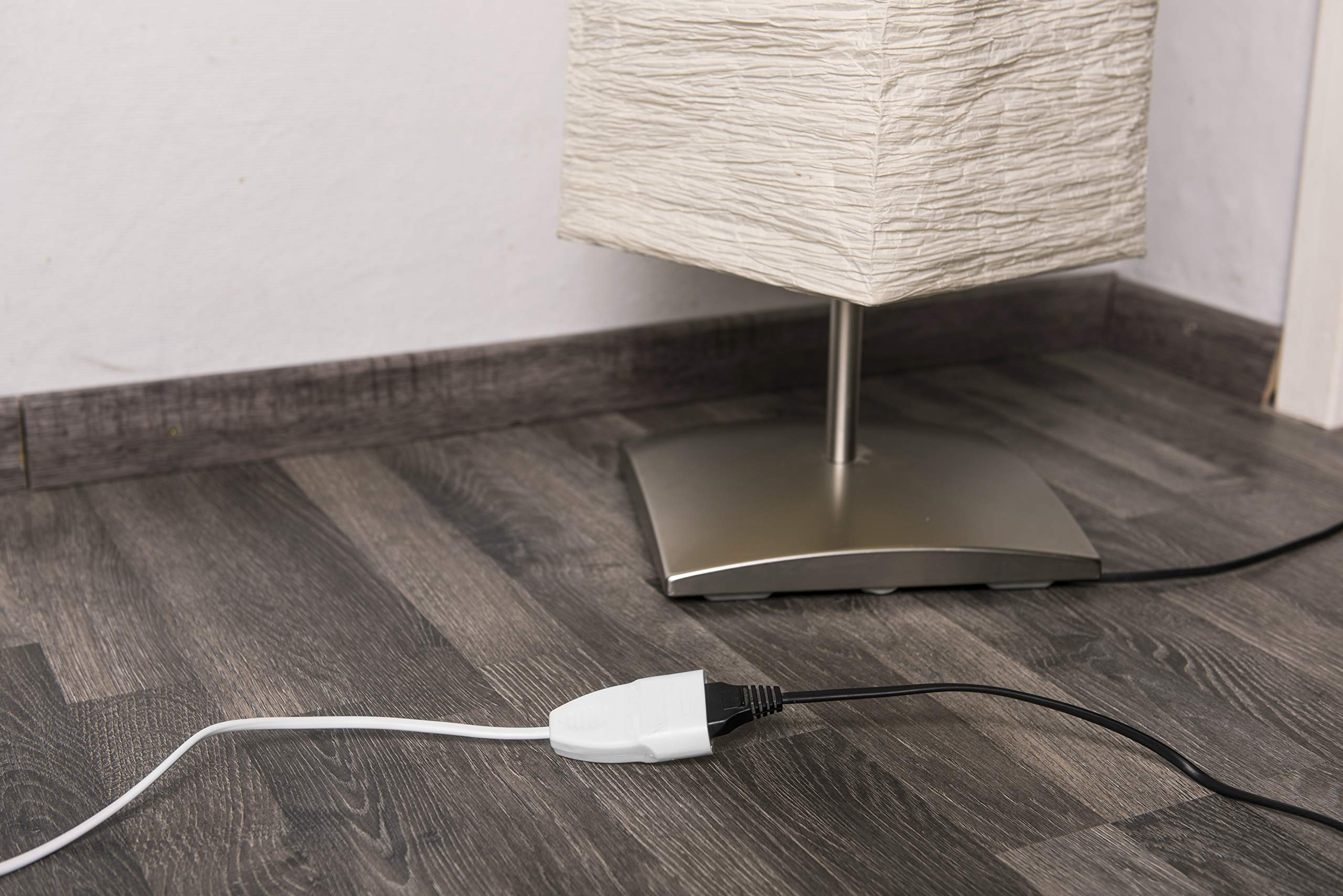 Meister Euroalargador – 3 Unidades – Cable de 3 m – Blanco – Cable de plástico – IP20 para Interiores – Ideal para lámparas y Cadenas de luz, Cable de extensión, Enchufe Europeo, Enchufe Europeo