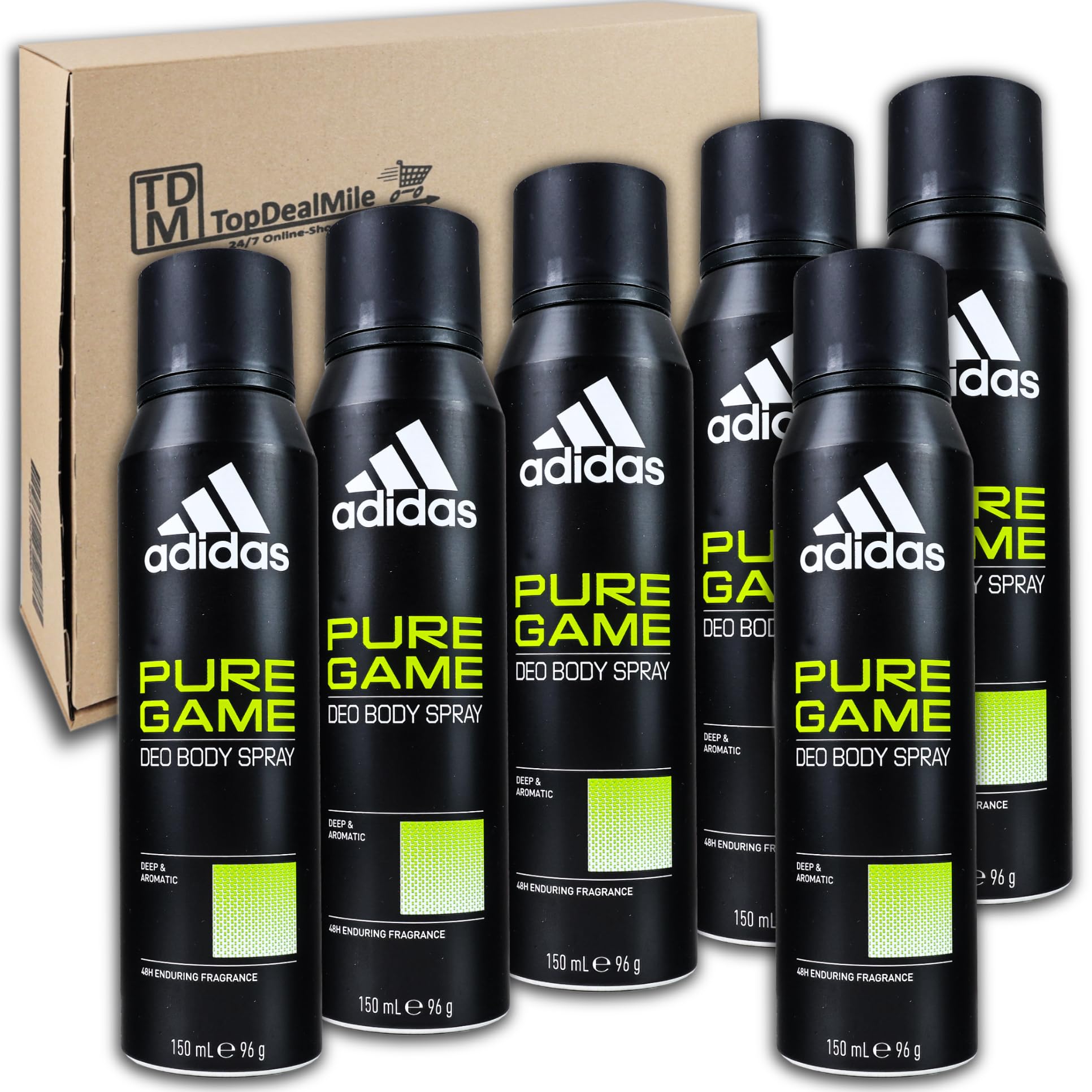 TopDealMile - Deodorante spray da uomo, 6 x 150 ml
