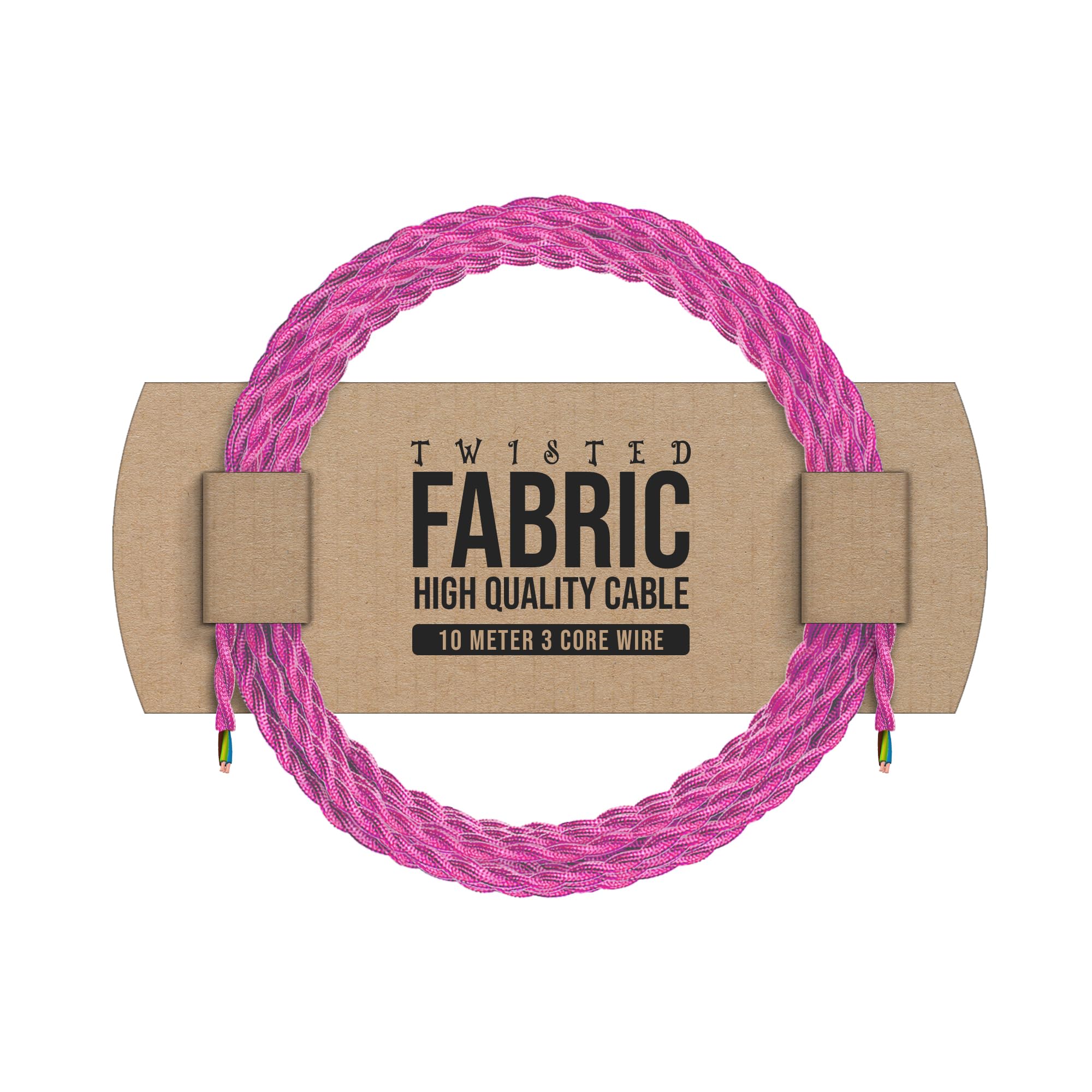 10 Meter 3 Conductor Baby Pink Braided Flex Cable - Vintage Braided Twisted Fabric Electrical Wire - DIY Lamps & Appliances