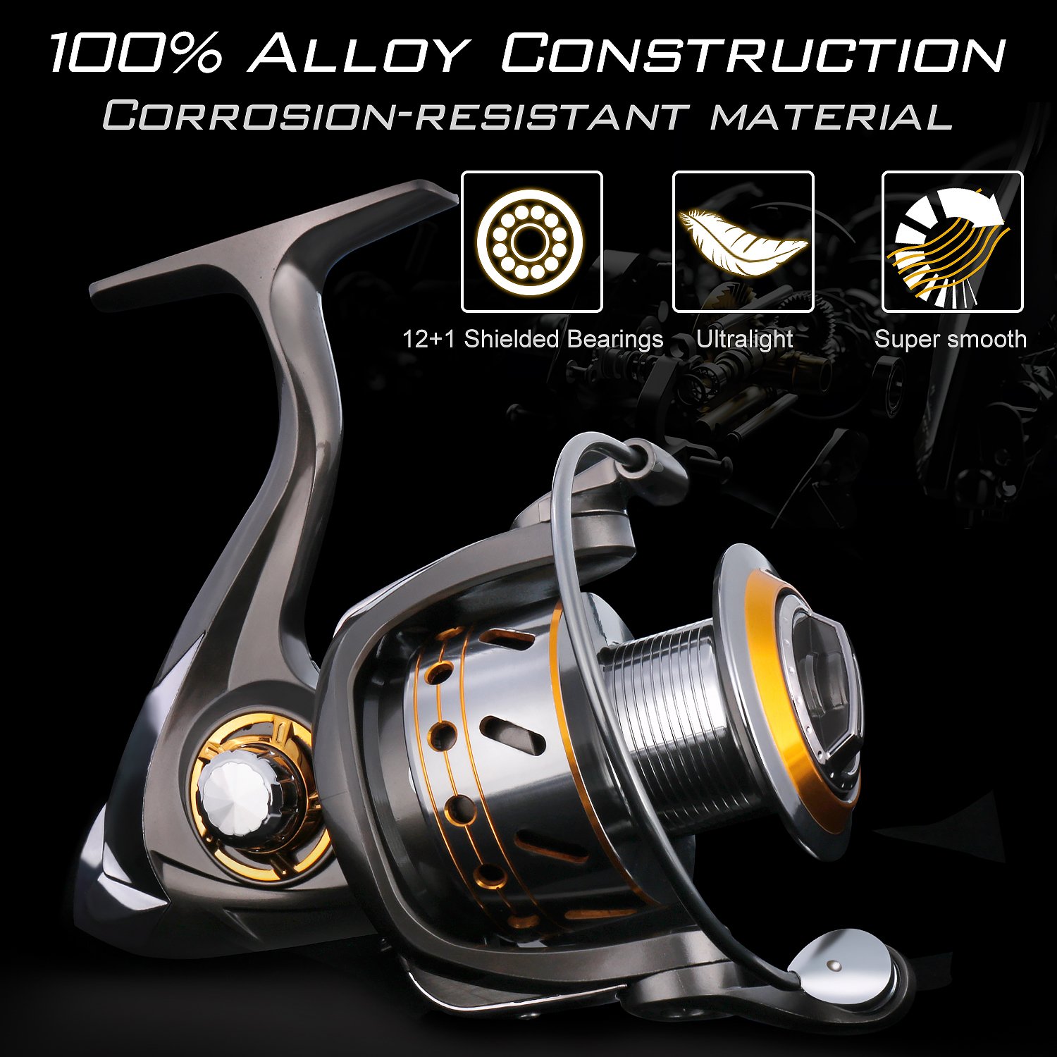 Sougayilang Left/right Interchangeable Collapsible Handle Spinning Fishing  Reel with 5.1:1 Gear Ratio 12+1 Ball Bearings for Freshwater Saltwater  Fishing (DK6000), Spinning Reels -  Canada