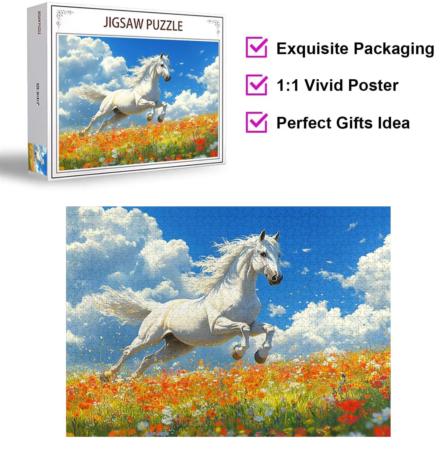 Puzzle 4000 Teile Pferd Herausforderndes Klassische Puzzles, n-471