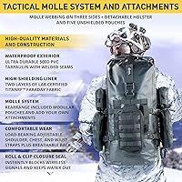 Vista 3 de Mission Darkness Dry Shield Faraday Backpack 40L/ Waterproof Tactical Bag with MOLLE Webbing and Removable Packs/ Signal Blocking Anti-tracking