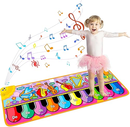 Alfombrillas de piano musical para niños con 25 sonidos musicales, juguetes musicales, tapete de teclado de piano para suelo de bebé, manta de
