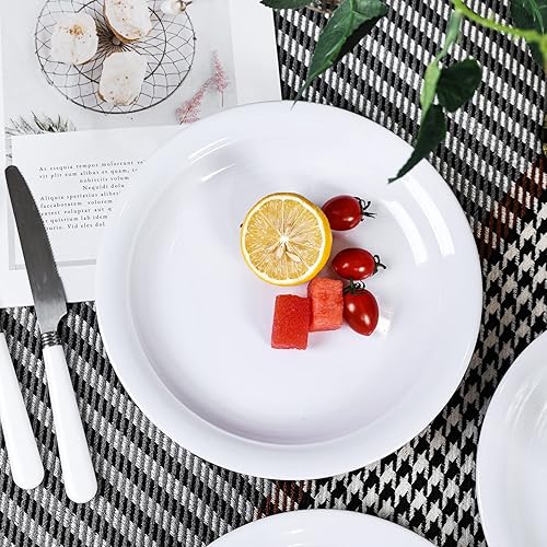 Miniatura 5 de Gofunfun Juego de 6 platos de melamina de 9 pulgadas, platos llanos de melamina, vajilla para ensalada, cámper, RV para uso en interiores y