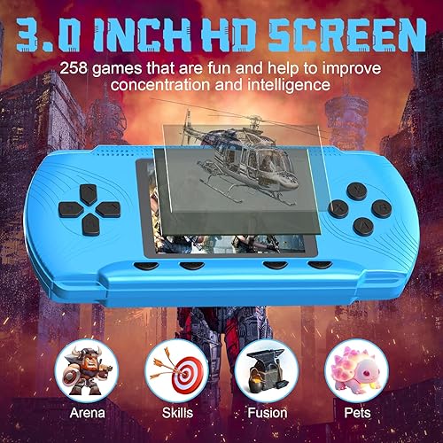 Miniatura 2 de Consola de juegos de mano retro con 258 juegos, juegos de TV Plug and Play, reproductor de videojuegos portátil con batería recargable de tamaño de