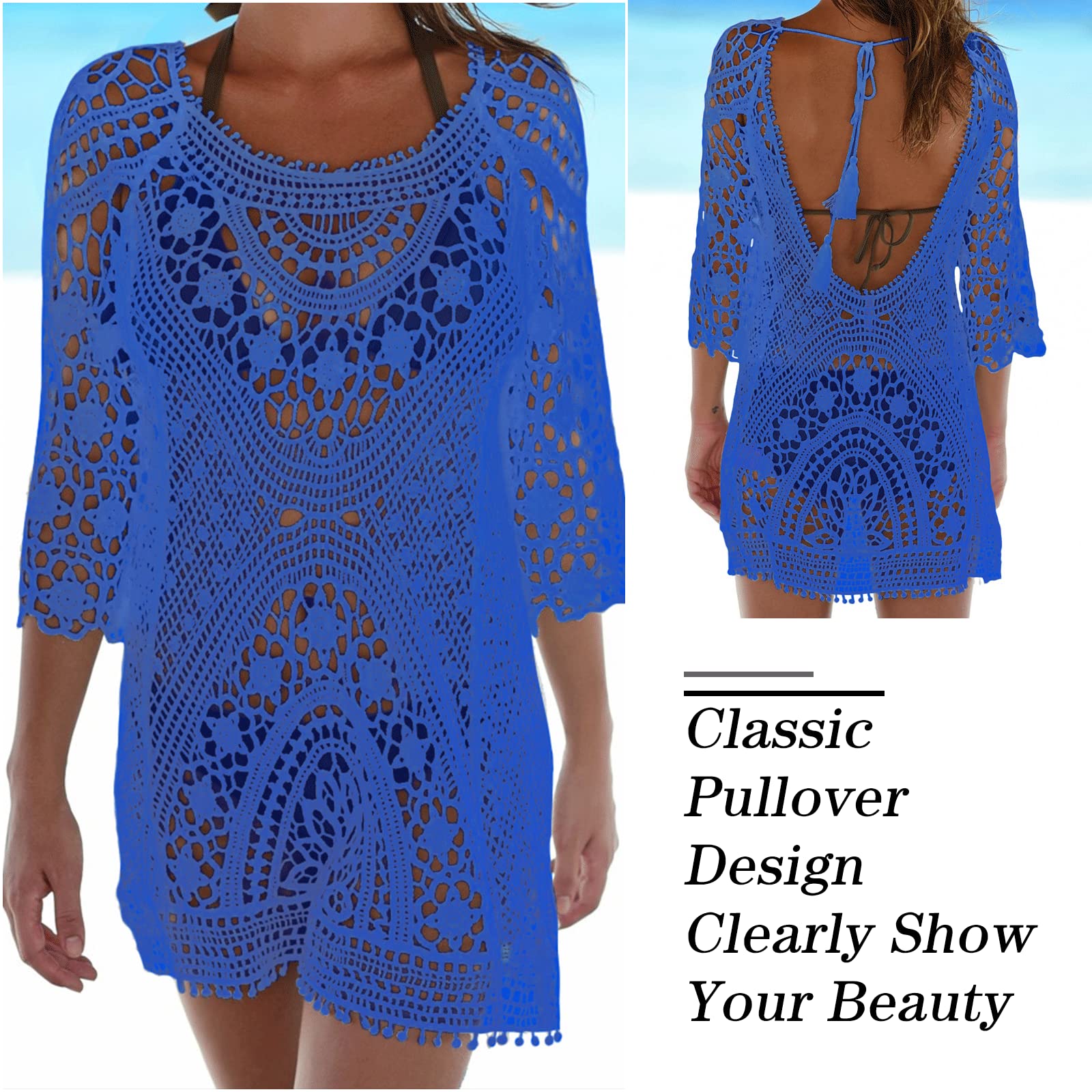 EDOTON Costumi Interi da Bagno per Donna, Costume da Bagno Bikini in Crochet con Pizzo Aperto