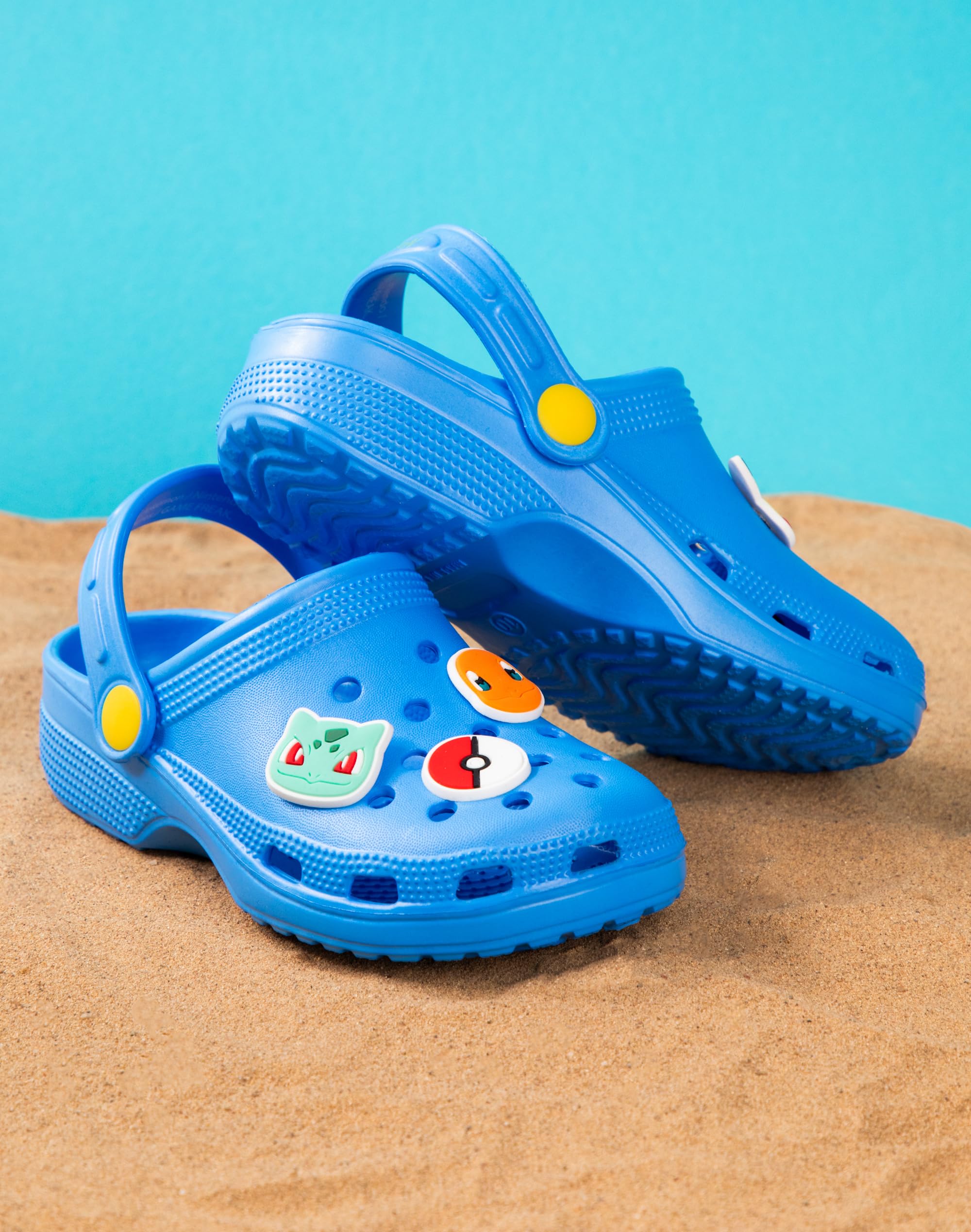 Pokémon Zuecos para Niño Calzado Infantil sin Cordones Azul Pikachu Charmander Squirtle Sandalias Chancla Correa Ajustable