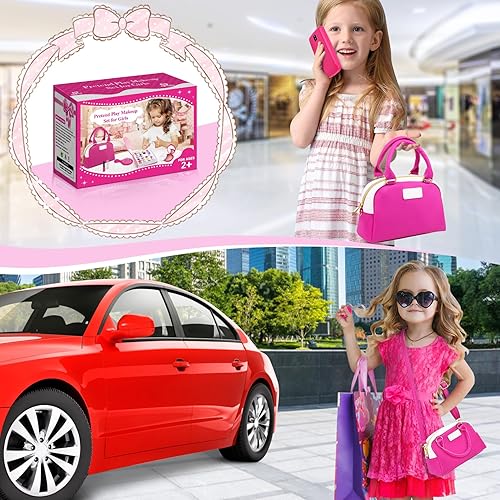 Miniatura 7 de GJZZ Bolso para niñas pequeñas con accesorios y juguetes de maquillaje para niñas de 3, 4, 5, 6, 7 años, 24 anillos de joyas en caja, mi primer