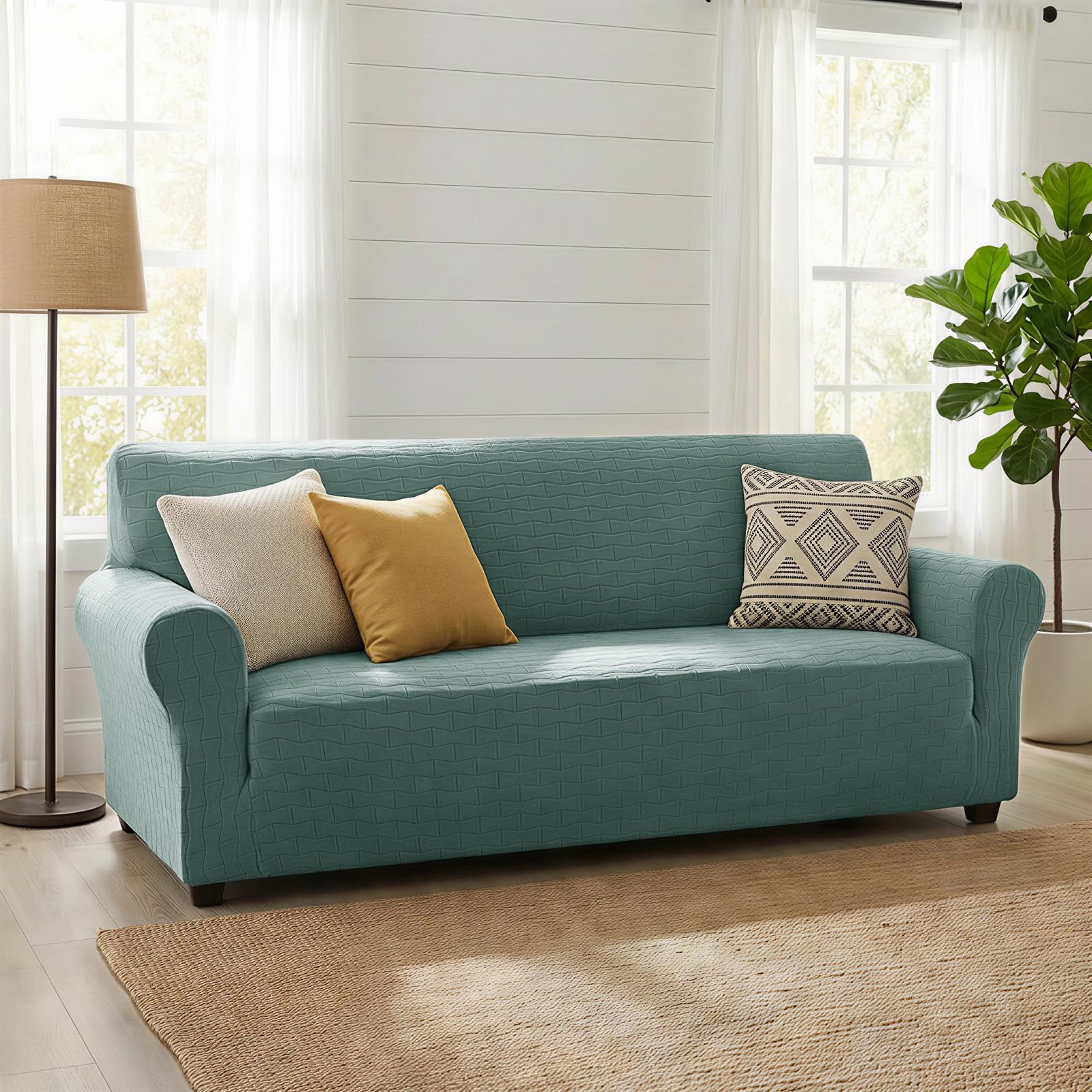 Ystyle Housse de Canape 3 Places avec Accoudoirs, Vert Sauge