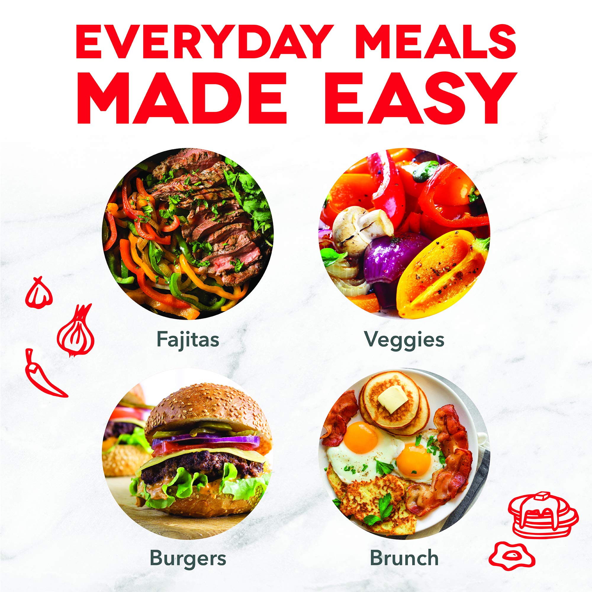 Dash Deluxe Everyday Electric Griddle with Removable Nonstick Cooking Plate for Pancakes, Burgers, Eggs and more, Includes Drip Tray + Recipe Book, 20” x 10.5”, 1500-Watt - Grey