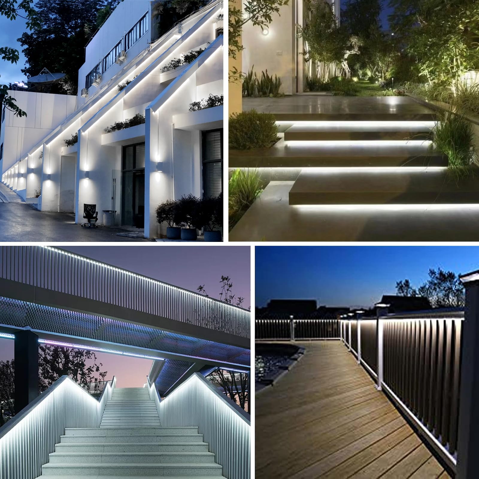 Striscia di luci a LED a energia solare per esterni, 15 m, autoadesiva, impermeabile, 8 modalità con timer remoto e accensione automatica, perfetta per terrazza, patio, sentieri, decorazioni