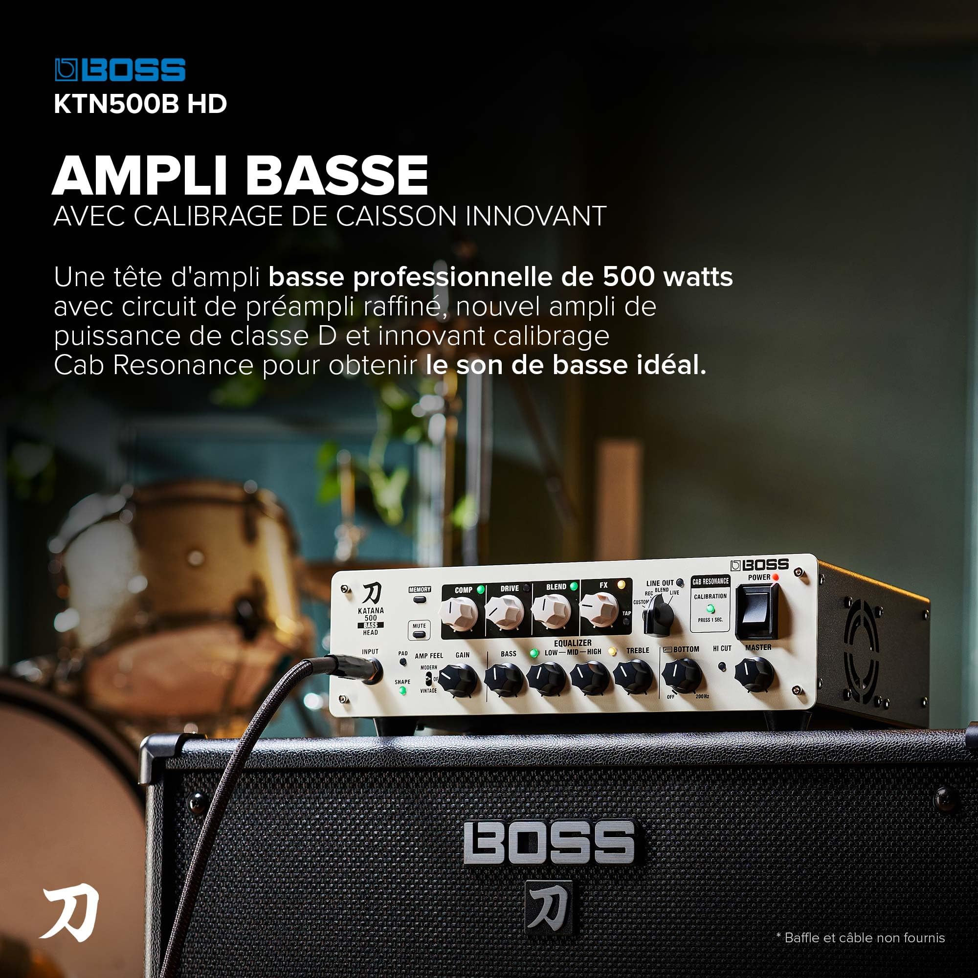 BOSS Katana-500-bastopp | Kompakt 500-watts basförstärkartopp Med professionella ljudverktyg | Innovativ högtalarkalibrering| Över 60 effekter Med BOSS Tone Studio | Många anslutningsmöjligheter