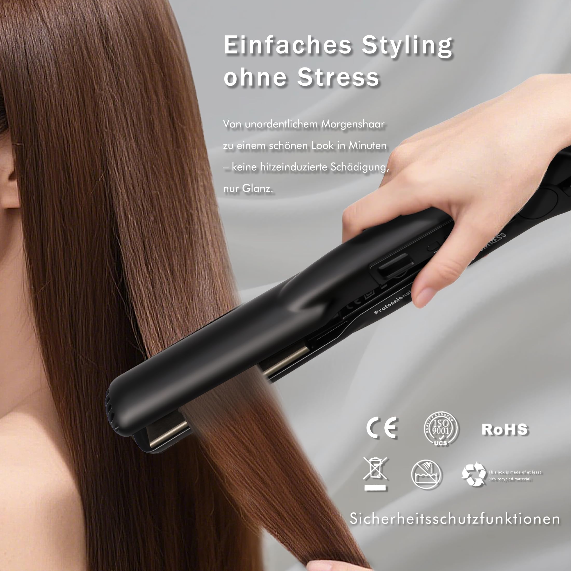 EAGLE FORTRESS Professionelles 2-in-1 Glätteisen mit Keramikplatten