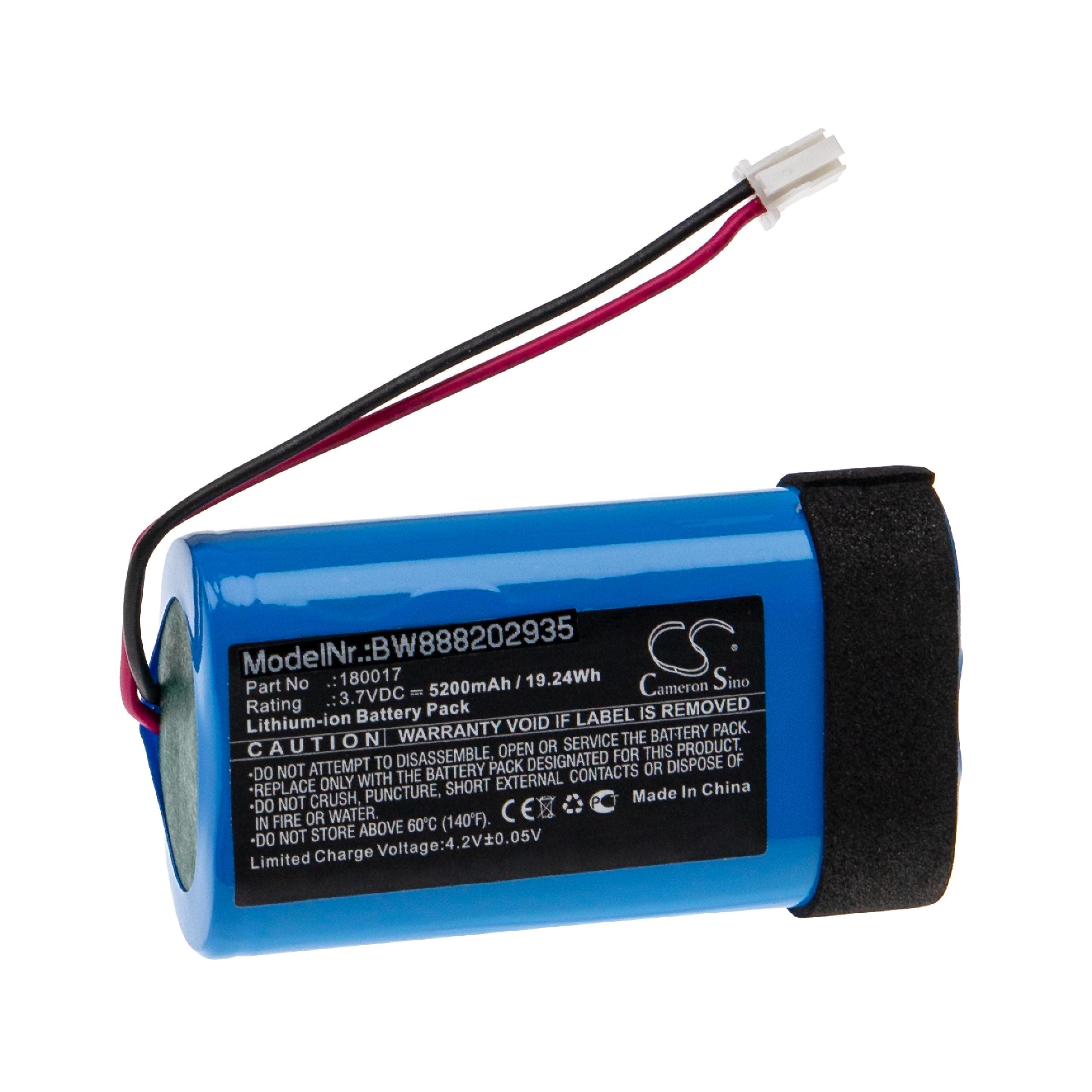 vhbw1x Battery Replacement for Braven 180017 for Loudspeaker (5200mAh, 3.7 V, Li-Ion)