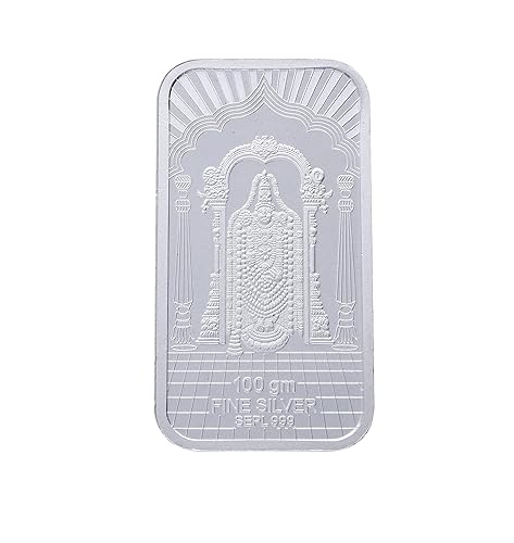 BIS approved Silver Balaji 100 Grams 999 Purity silver Bar