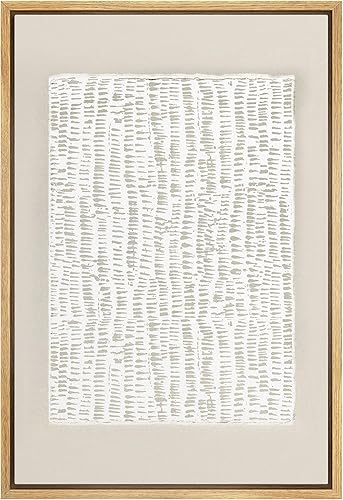 IDEA4WALL Lienzo enmarcado para pared, arte de línea envejecida de grunge blanco y bronceado, cuadrado, formas abstractas, ilustraciones, arte