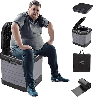 TRIPTIPS Updated Portable Potty for Camping Extra Large Folding Travel Toilet Camping Toilet Portable Toilet for Adults Car Toilet Camp Toilet Outdoor Toilet for Boat/Hiking/Long Trips/Beach