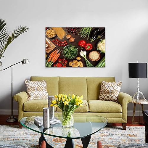 Vista 15 de Arte de decoración de pared para comedor, cocina, cocina, comedor, especias, verduras, cocina, comedor, decoración de pared, pintura artística