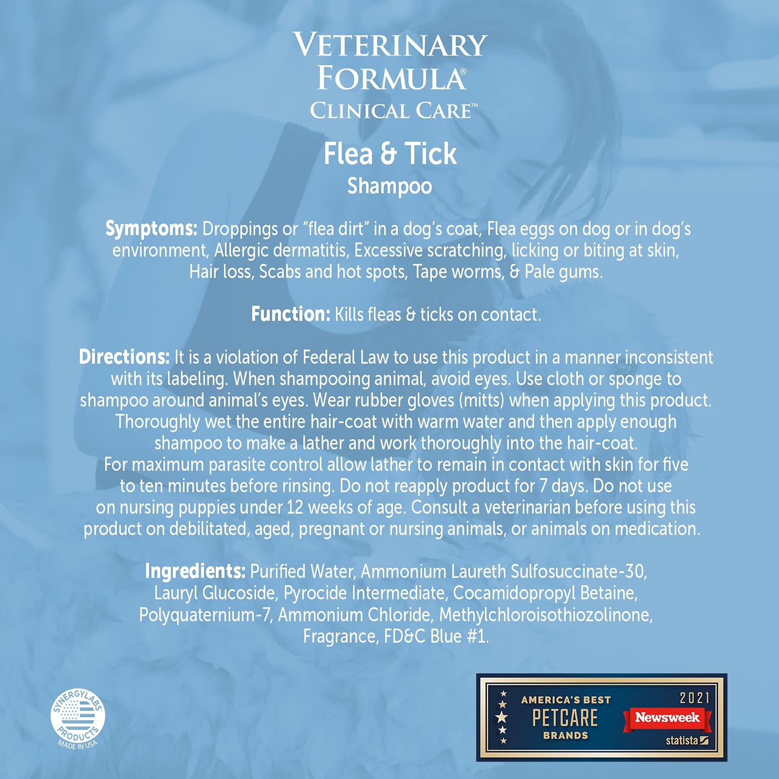 Veterinary Formula Flea And Tick Shampoo For Dogs And Cats, 1 Gallon Dog And Cat