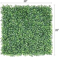 Vista 3 de Yaheetech Paneles de pared de césped, 12 piezas de 20 x 20 pulgadas, paneles de boj artificiales, planta de seto topiario, pantalla de cobertura