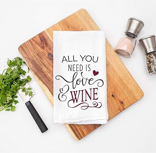 Miniatura 1 de All You Need is Love & Wine - Toalla de cocina y té, divertido refrán humorístico, saco de harina, toallas, decoración, gran regalo de inauguración