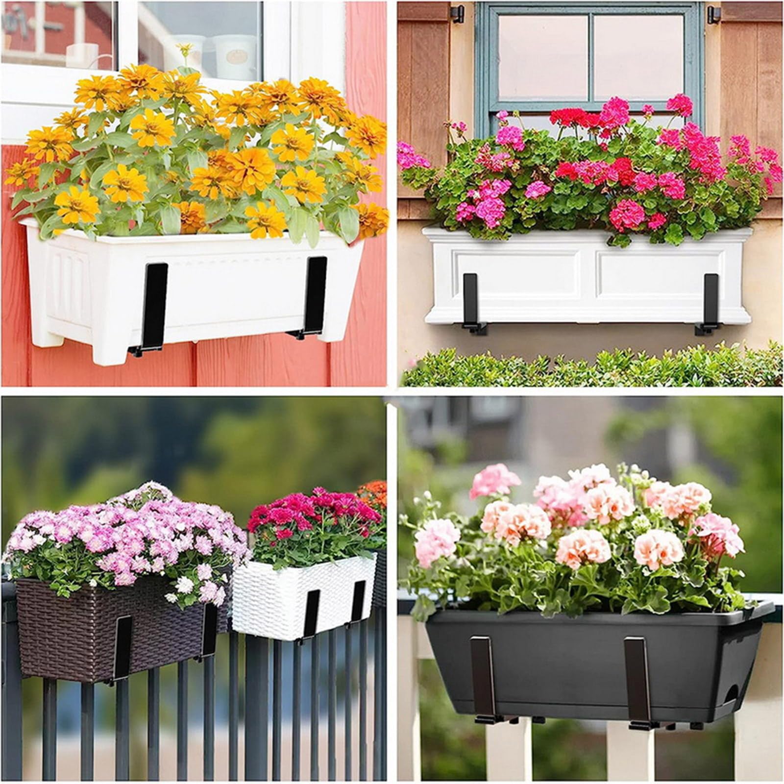 2/4 soportes ajustables para macetas, ganchos de almacenamiento resistentes para garaje, balcón, balcón, planta