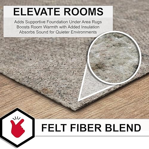 Miniatura 3 de Mohawk Home Almohadilla antideslizante impermeable de 5 x 7, cojín de fieltro + goma, a prueba de mascotas y niños, reversible, segura para todos
