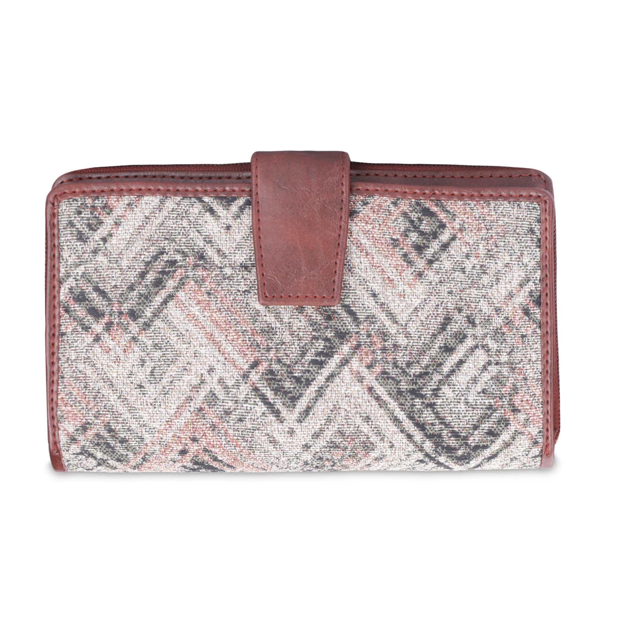 the clownfish Filipia Ladies Wallet Womens Wrist Clutch Purse (White- Checks)-picture-41