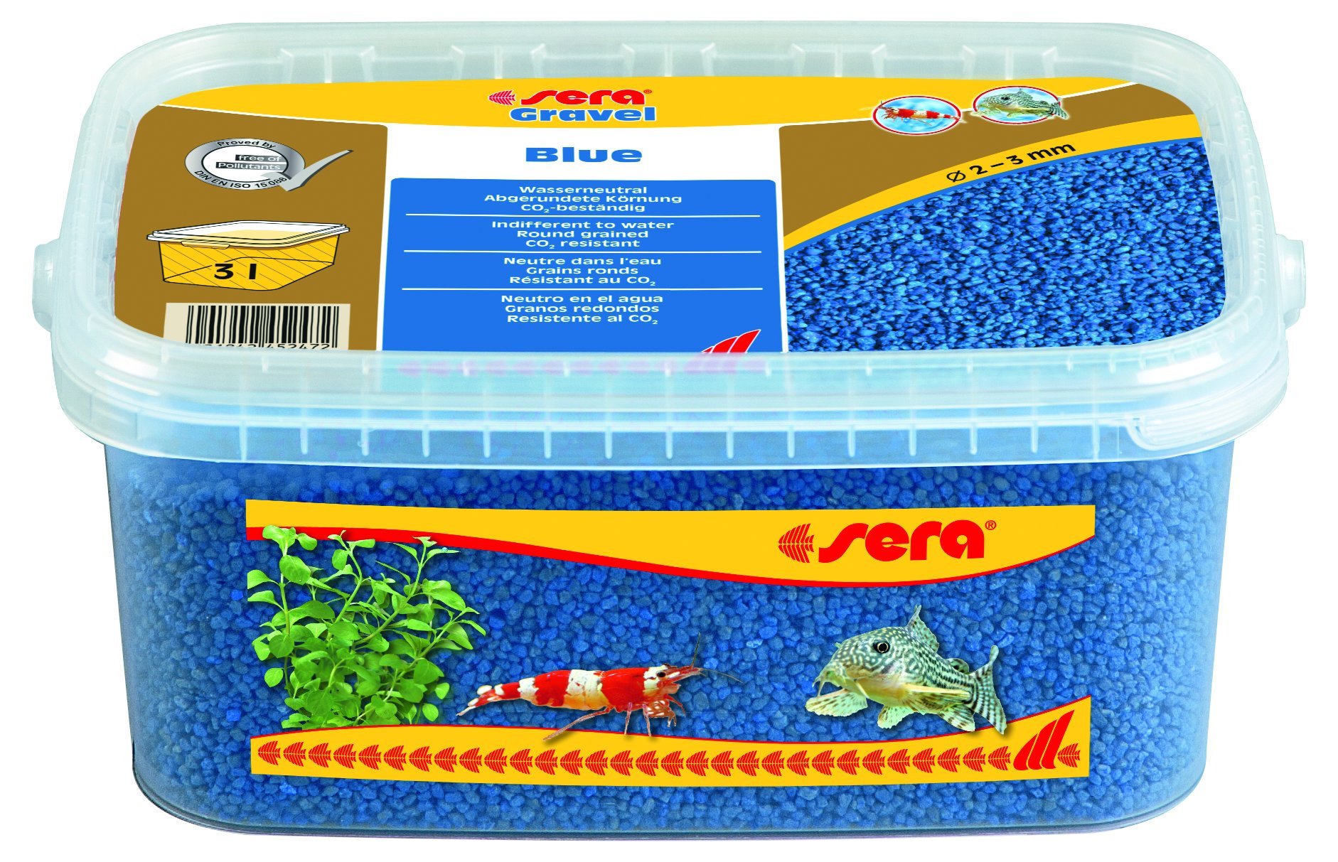 Sera Gravel Blue (Ø 2 – 3 mm) – Azul Aquarienkies o Farbgrava para Todos los acuarios – Libre de contaminantes – Adecuado como Garnelenkies