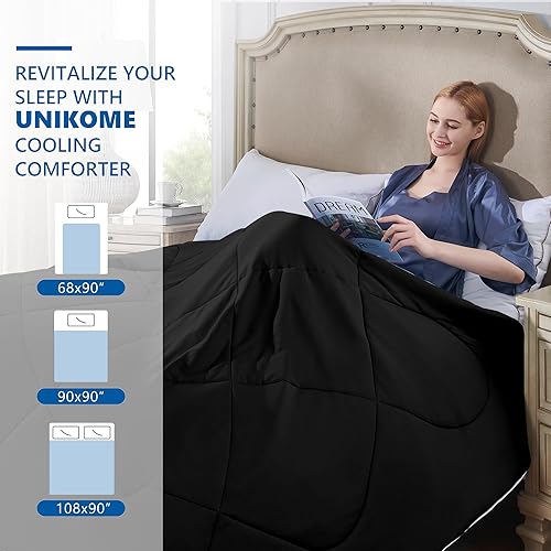 Miniatura 6 de UNIKOME Edredón refrescante de doble cara tamaño King, manta refrescante ligera de verano de lujo para sudores nocturnos y personas que duermen con