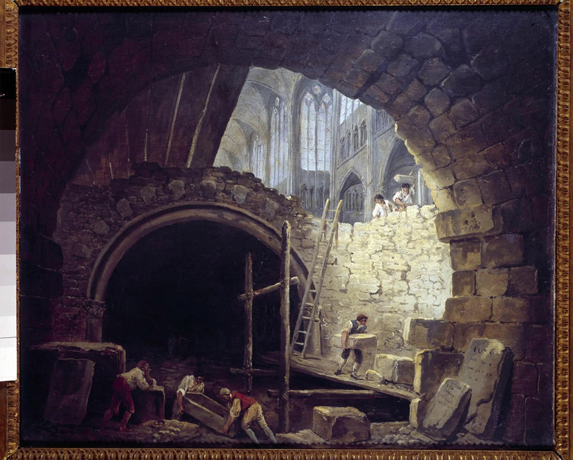 POSTERIIk Famous Print Pop Art Wall Art Graffiti Violation of the Cellars of the Kings in the Basilica of Saint Denis in October by Hubert Robert Art Prints for Home Decor 60x90cm