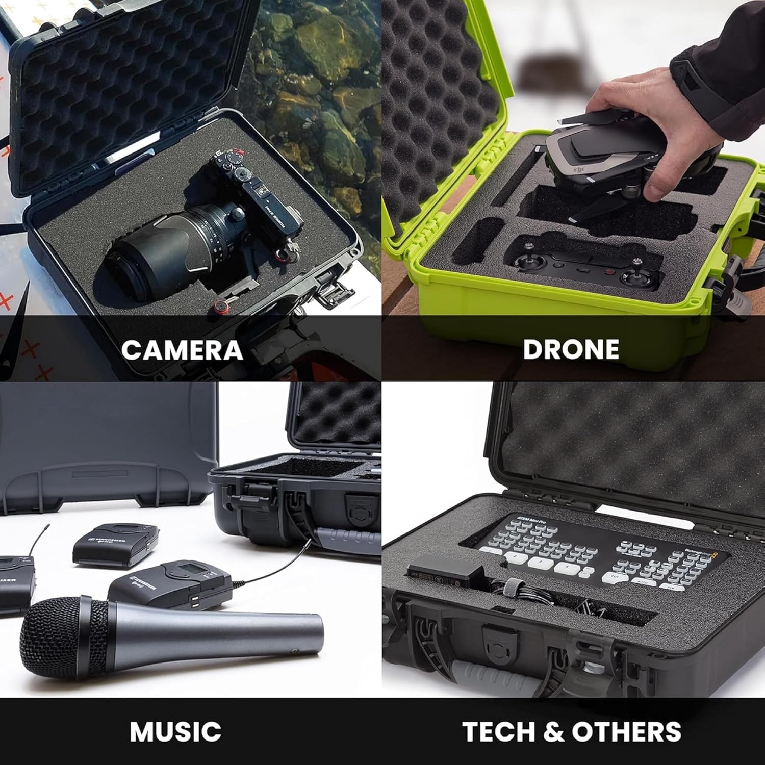 NANUK 910 Hard Case with Customizable Cubed Foam, IP67 Waterproof, Dustproof and Impact Resistant, 14.3” x 11.1” x 4.7”, Rugged Construction for Ultimate Protection, Made in Canada – Graphite - Image 6