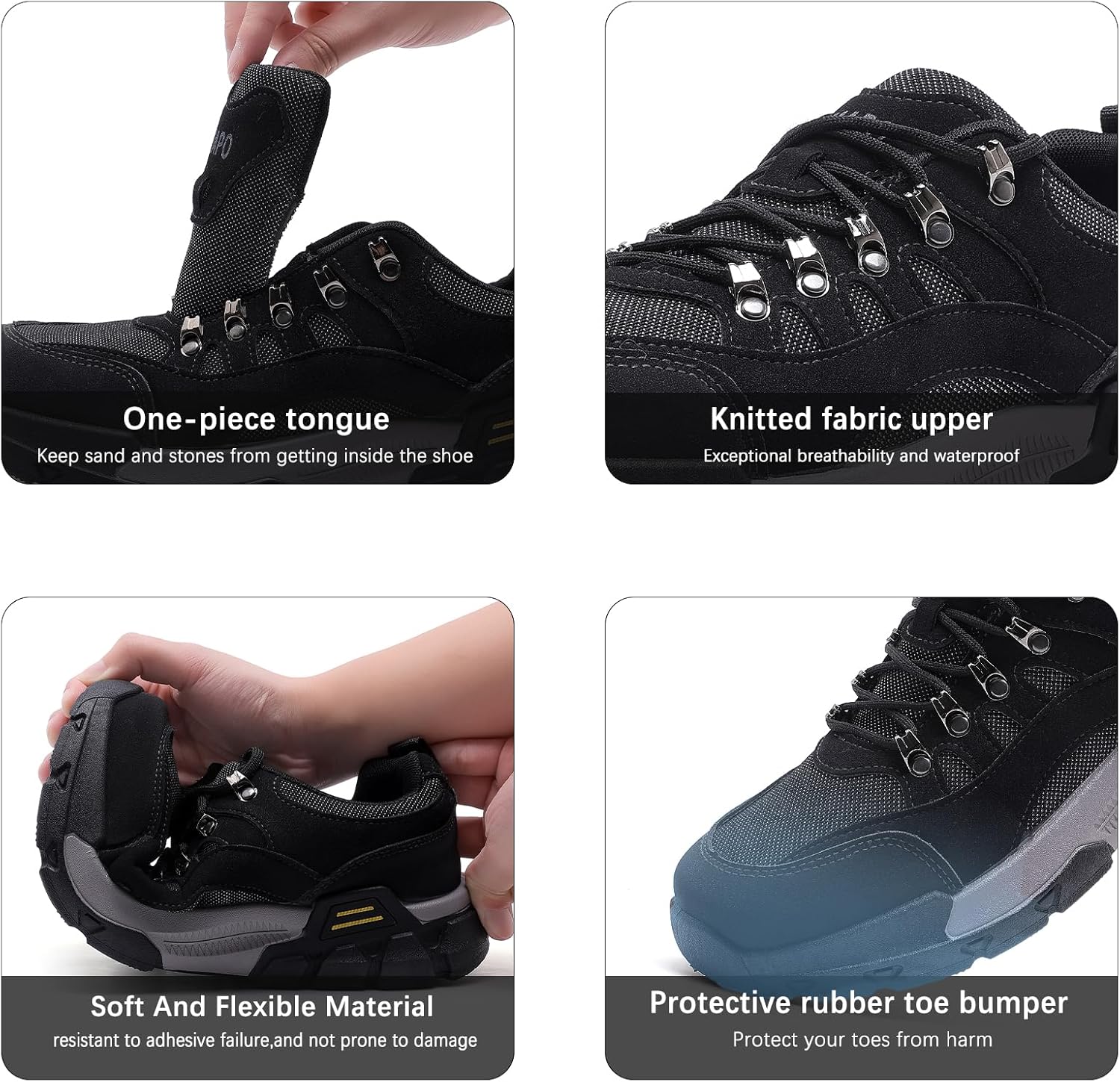 AMAPO Hiking Shoes for Men, Lightweight Breathable Outdoor Trekking and Trail Sneakers Medium and Wide Width - Image 6