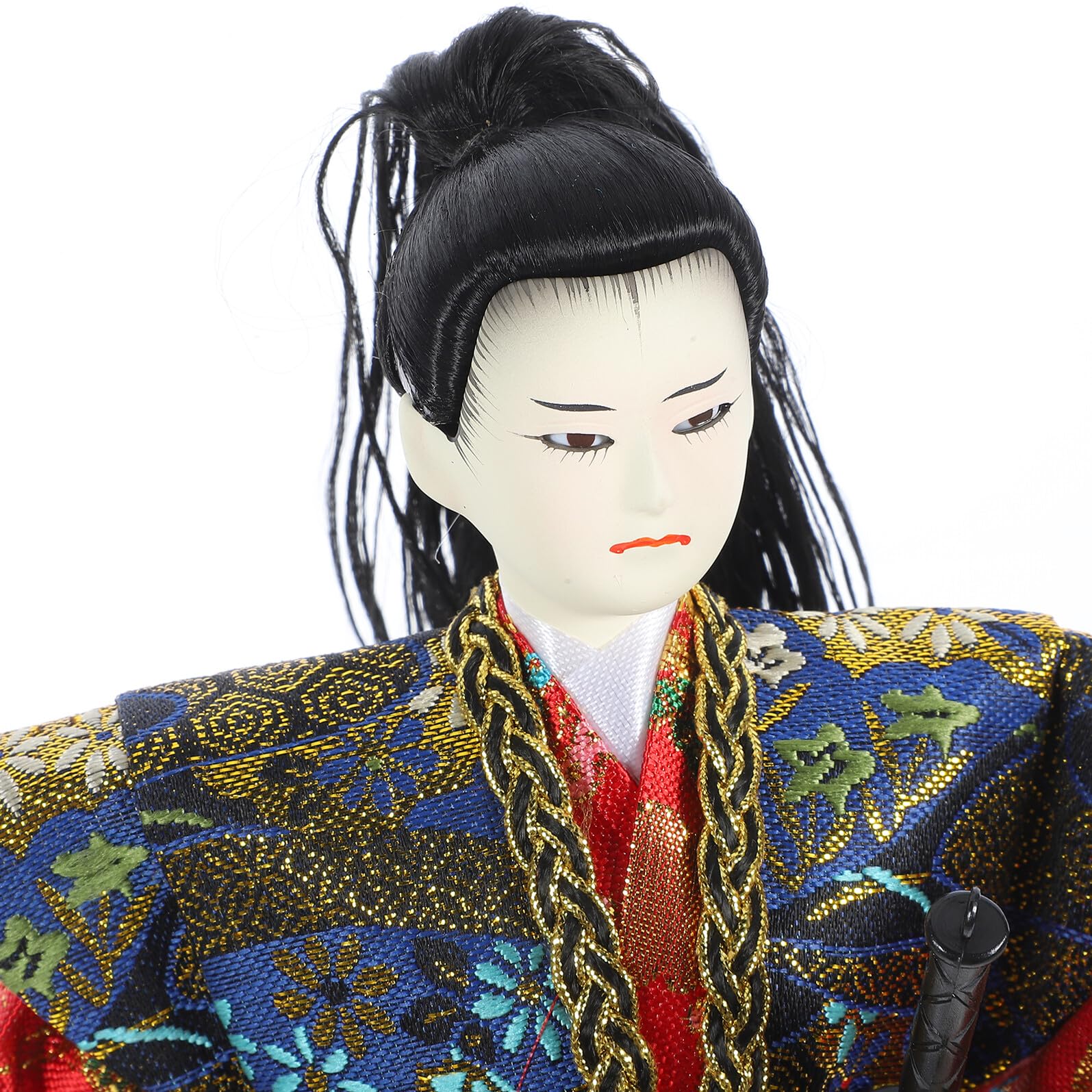 Muñeca Samurái Japonesa Tradicional para Decoración del Hogar Materiales de Tela y Madera, Adecuado para Ambientes Estilo Japonés y Decoración de Escritorio